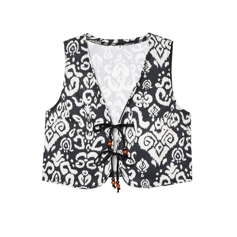 Fashion Printed Vest Casual Shorts
