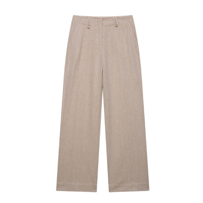 Herringbone Twill Short Coat Straight-leg Pants Fashion Suit