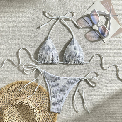 European And American Sexy Star Sequins Split Swimsuit