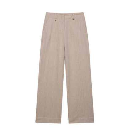 Herringbone Twill Short Coat Straight-leg Pants Fashion Suit