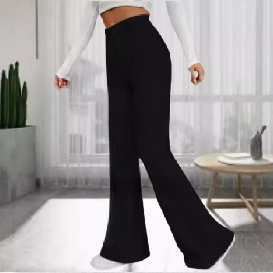 Spring Fashion Elegant Stretch Slim Fit Nude Feel Bell-bottom Pants