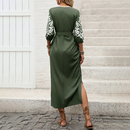 Casual Vacation Personalized Retro Ethnic Style Split Dress