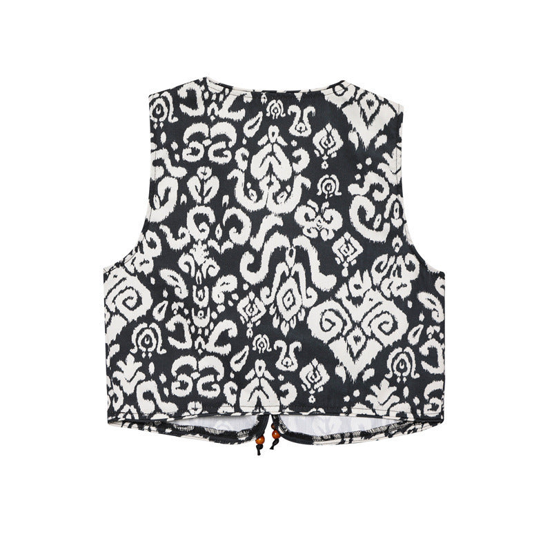 Fashion Printed Vest Casual Shorts